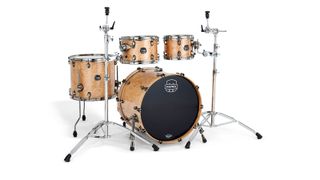 Shells are made from plies of American Rock Maple and walnut, each drum topped with Natural Burl Maple veneer