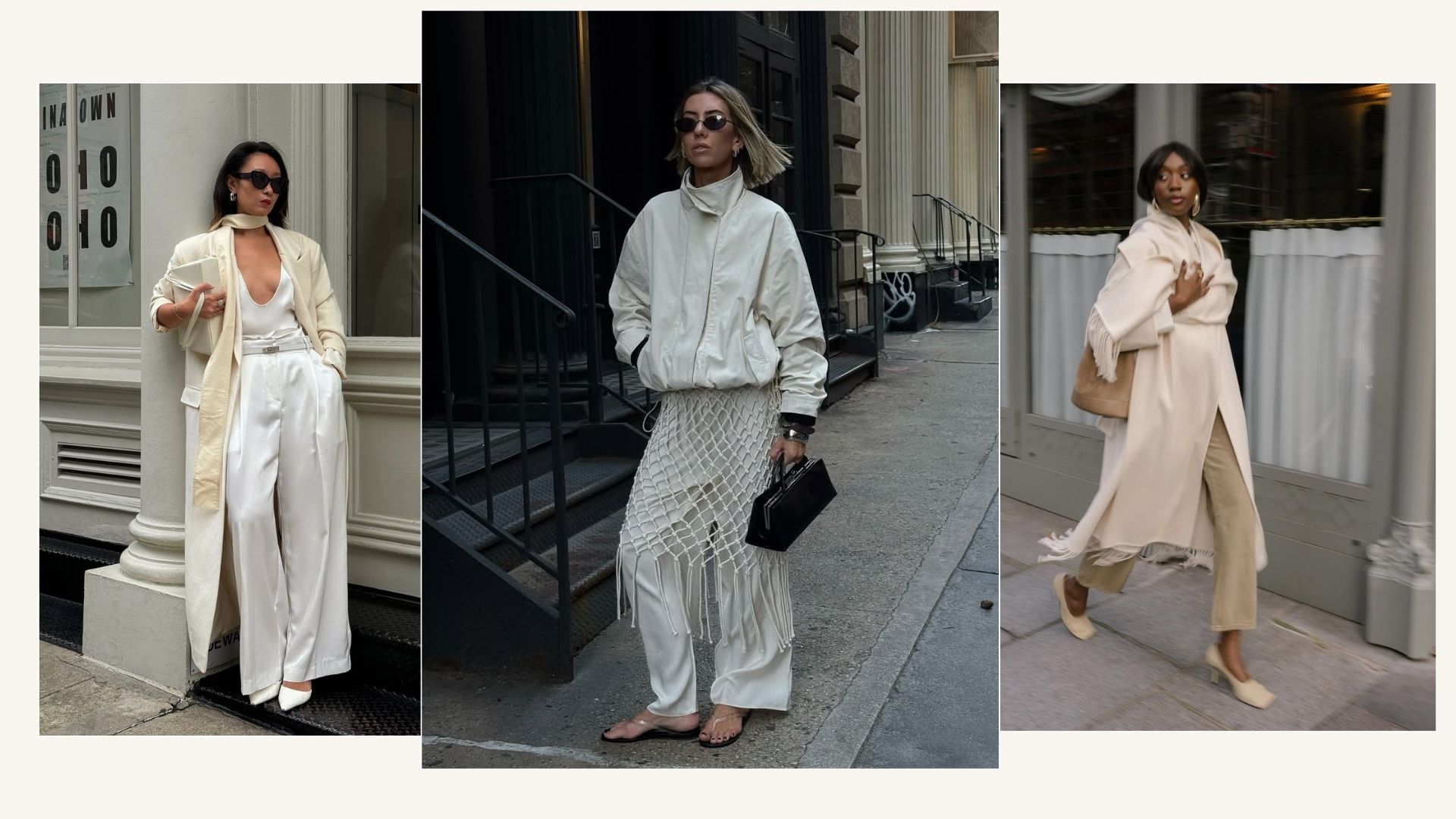 Influencers wearing neutral outfits 