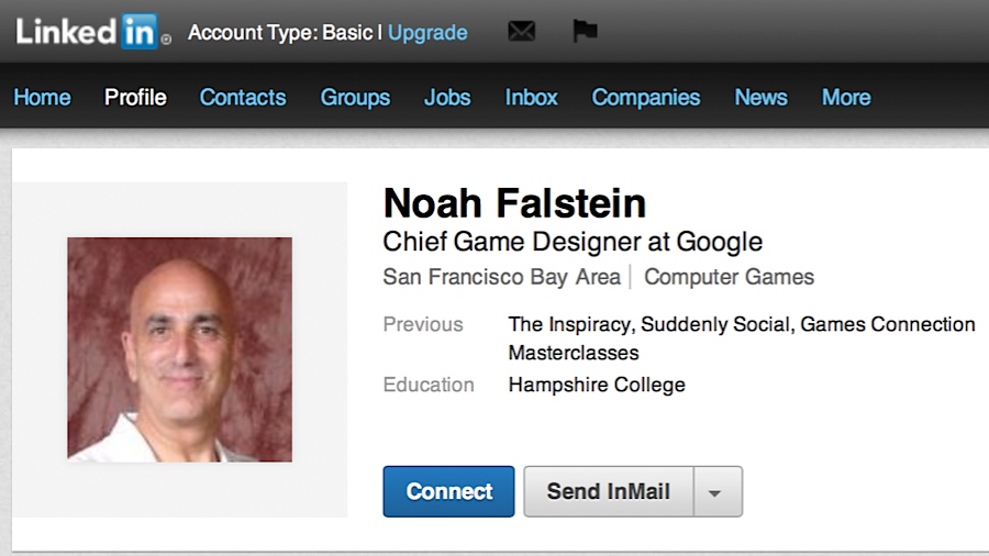 Noah Falstein LinkedIn profile