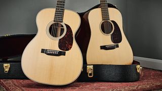 Pair of martin guitars side by side