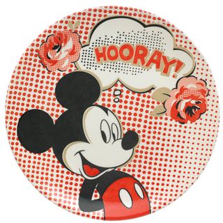 printed mickey mouse plate with red dots