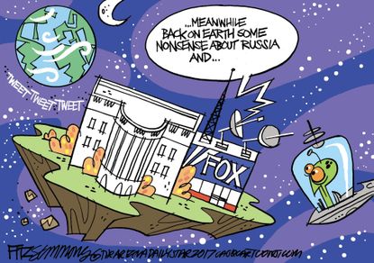 Political cartoon U.S. Trump tweets Russia probe Fox news