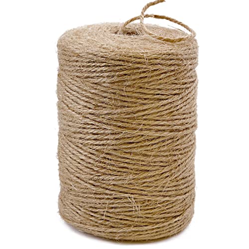 Perkhomy Natural Jute Twine 600 Feet Long Twine String for Crafts Gift Wrapping Packing Gardening Crochet Knitting Macrame Decor (brown 2mm * 600feet)