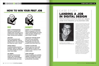 Spread from chapter five: how to win your first job