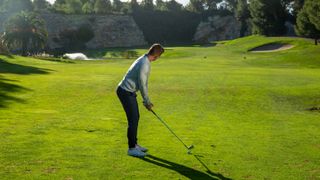 PGA pro Alex Elliott hitting a shot at Infinitum Golf Resort in Spain