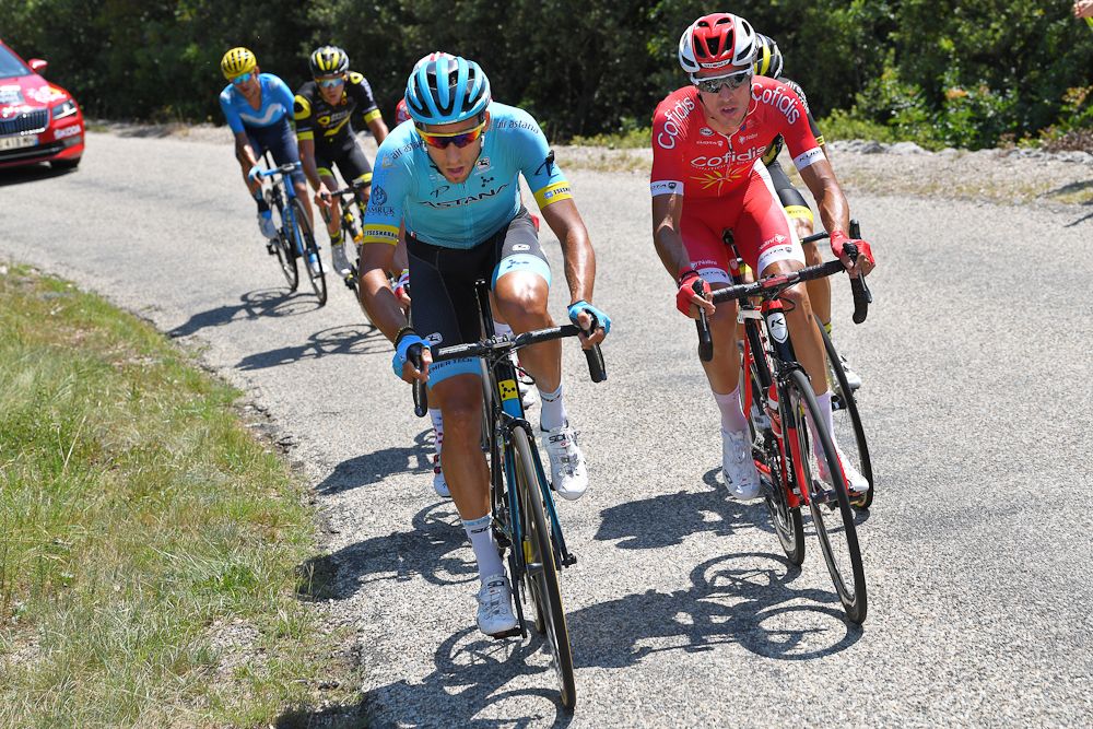 Omar Fraile (Astana) in the breakaway during stage 14 at the Tour de France