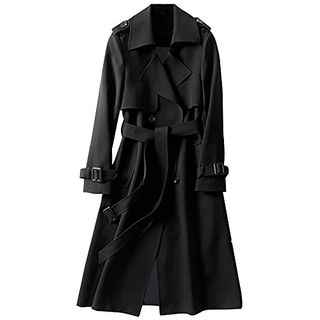 Saklifuo Women's Overoat Longline Windbreaker Winter Trench Jacket Ladies Fashion Long Outerwear