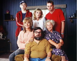No Merchandising. Editorial Use Only Mandatory Credit: Photo by ITV/REX/Shutterstock (635880ws) 'The Royle Family' - 1998 - Ralf Little, Caroline Aherne and Craig Cash, Sue Johnston, Ricky Tomlinson and Liz Smith. ITV ARCHIVE