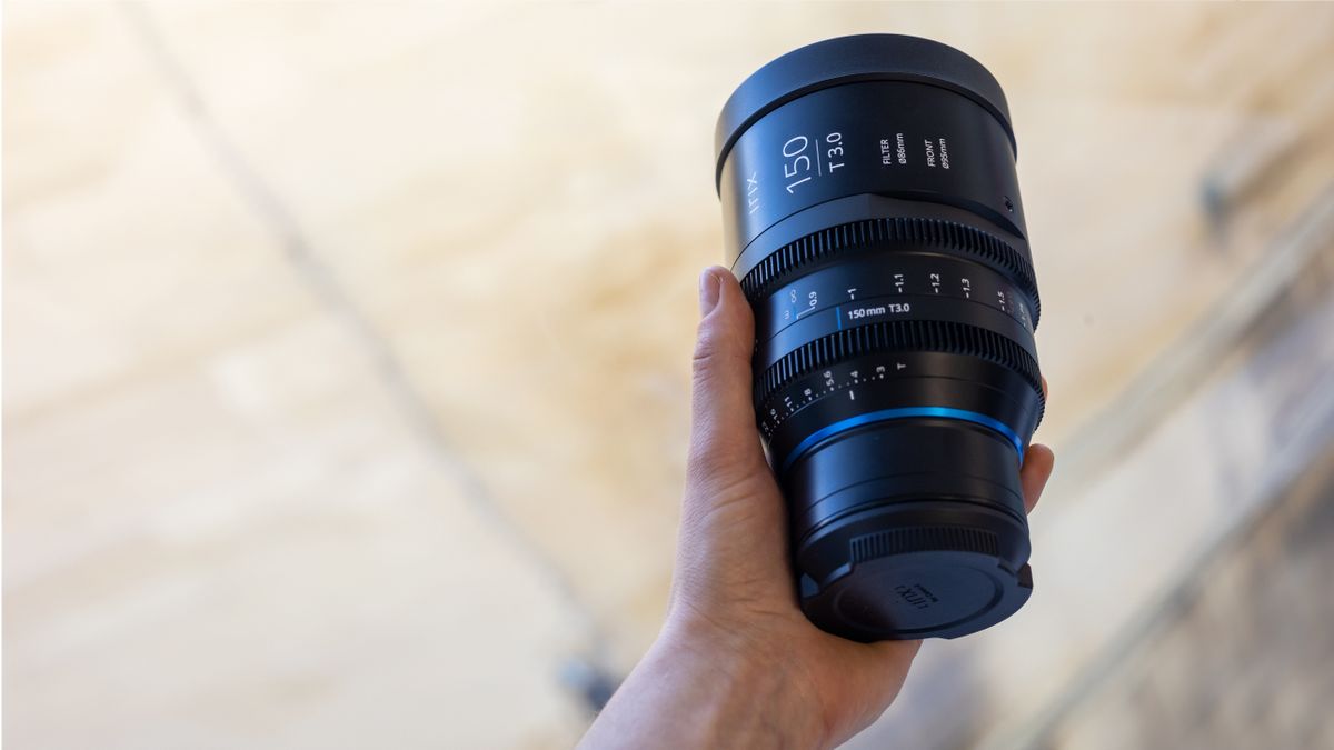 Irix Cine 150mm lens being unboxed by photographer