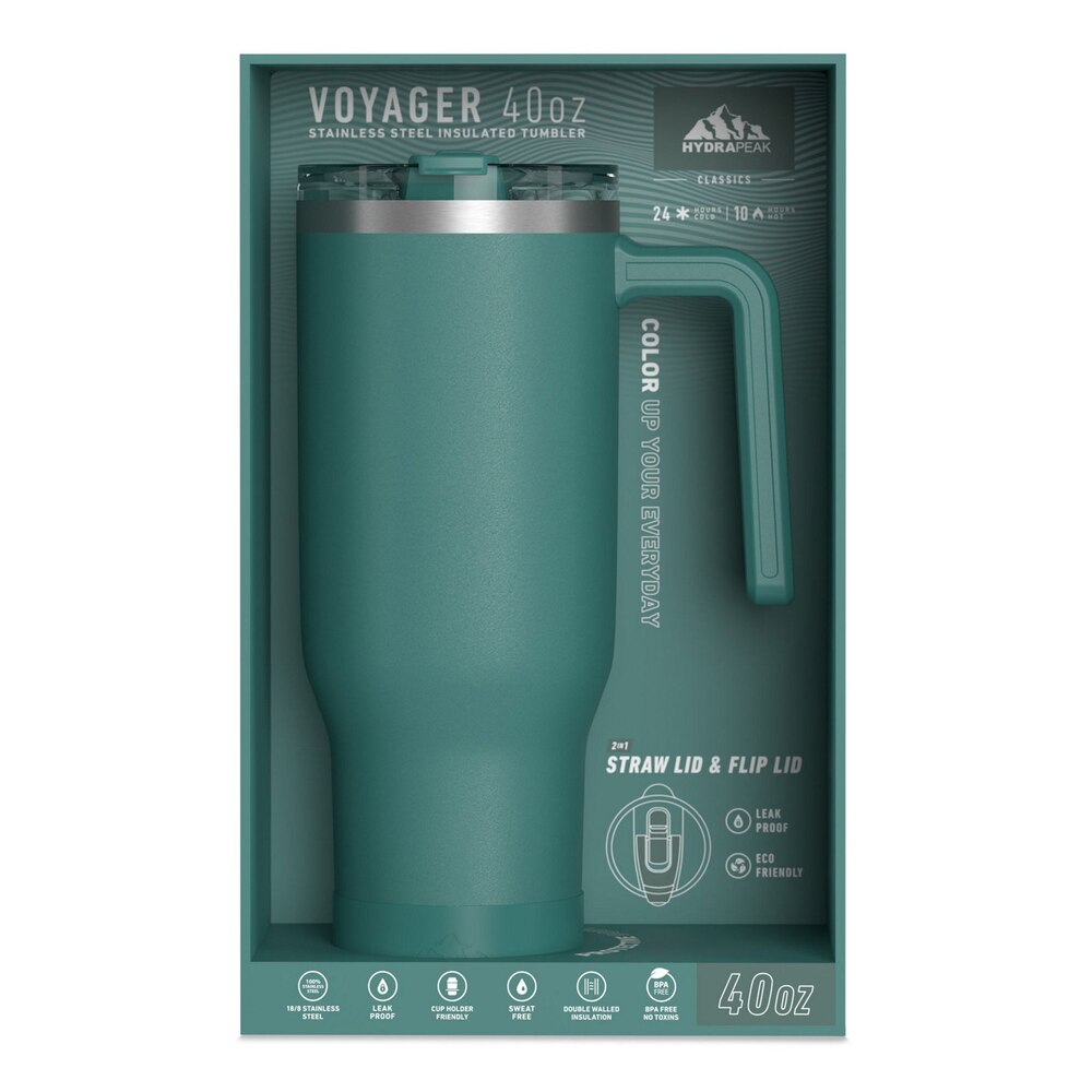 HydraPeak , Voyager Tumbler Set, Emerald, 40 oz