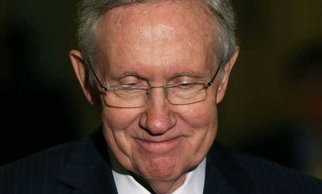 Senate Majority Leader Harry Reid (D-Nev.) speaks to the media after attending the weekly Senate Democratic policy luncheon at the U.S. Capitol on July 16.