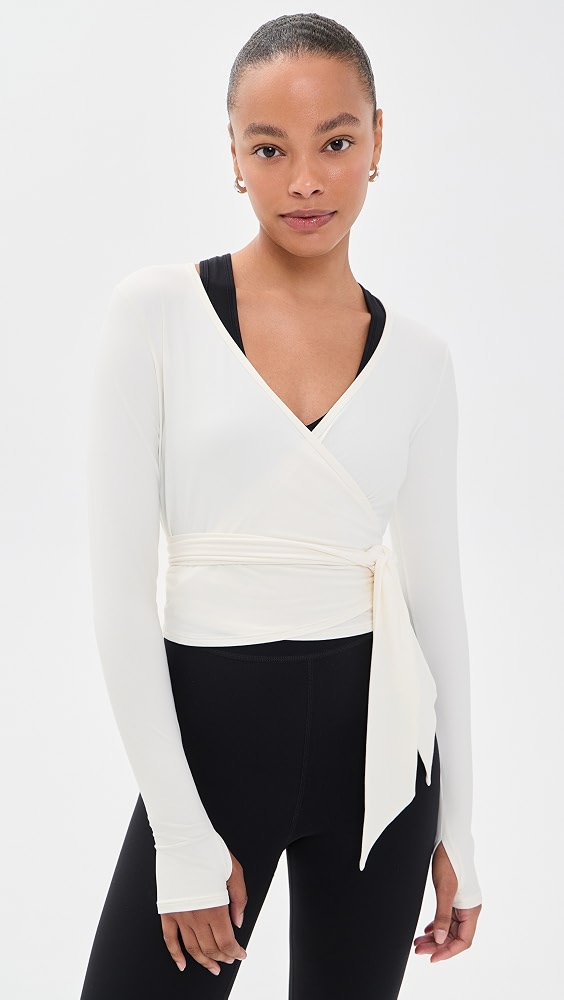 Bella Airweight Lite Wrap Top - White