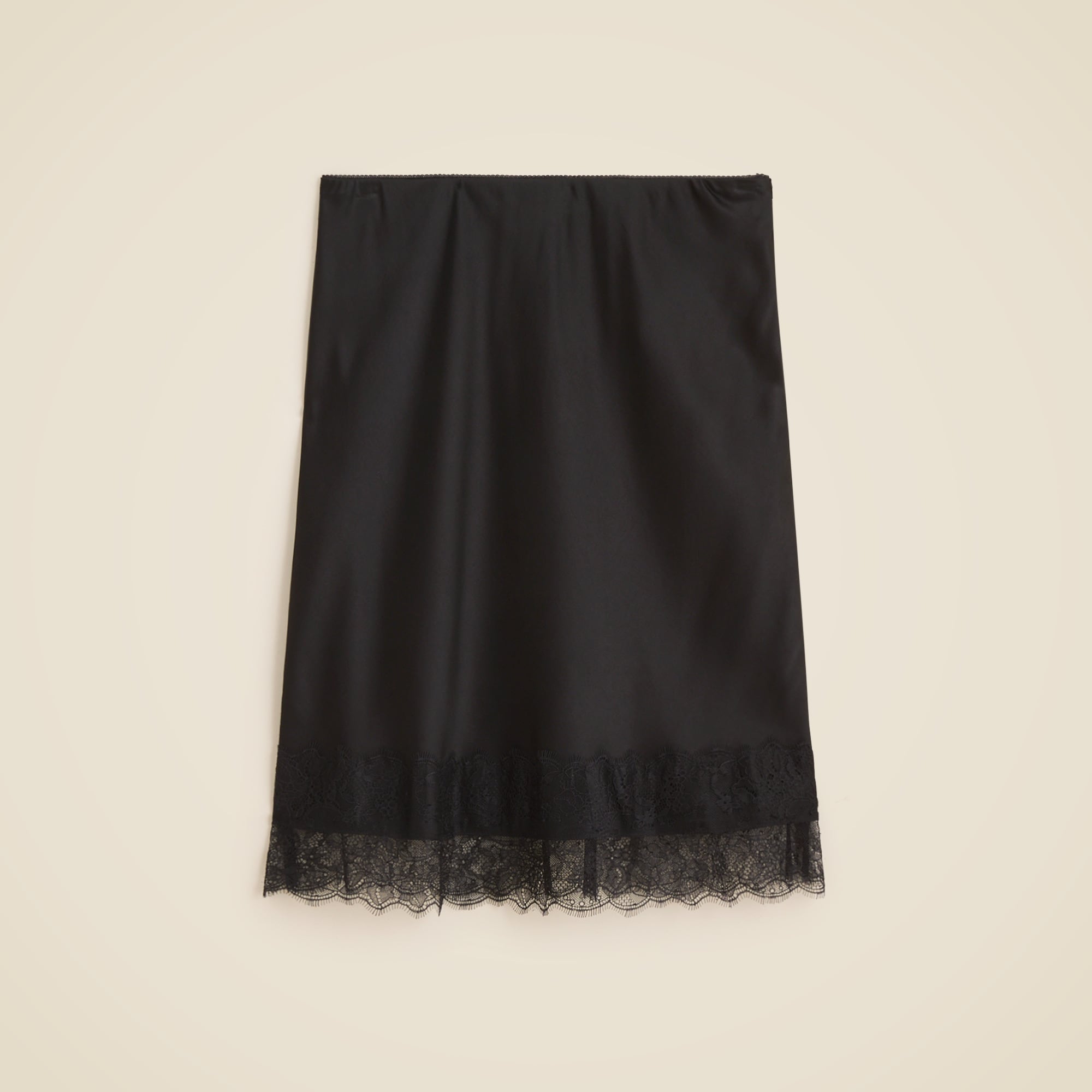 Gwen Lace-Trim Slip Skirt in Luster Charmeuse