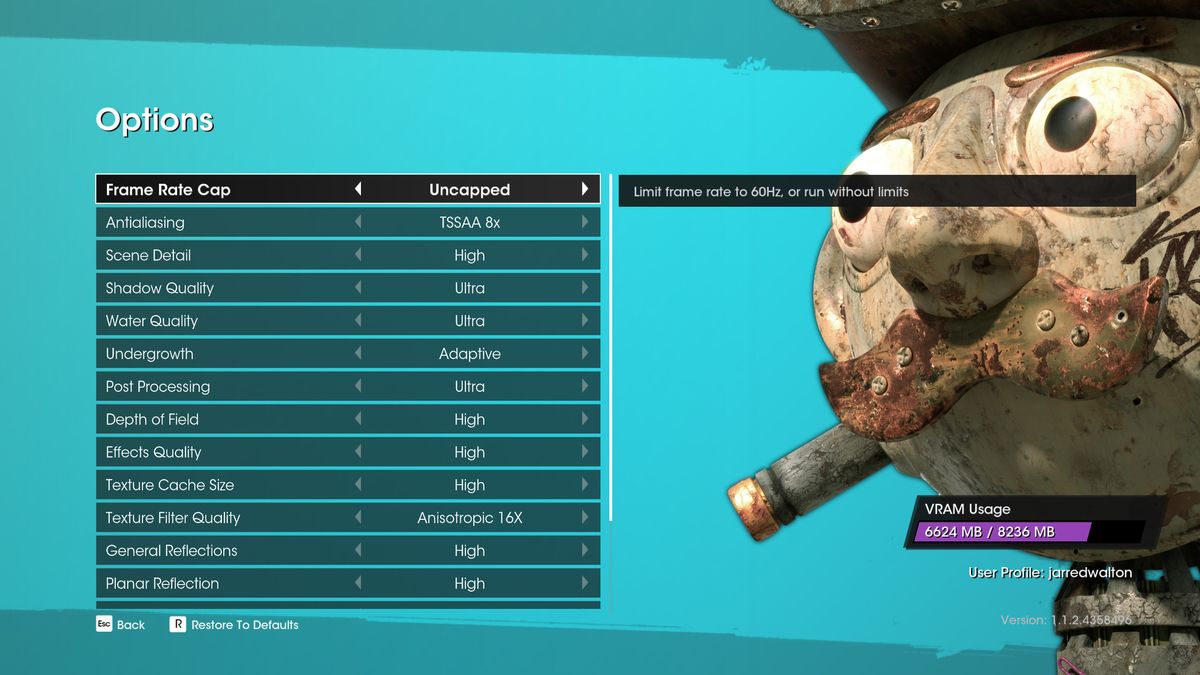 Saints Row 2022 settings screens