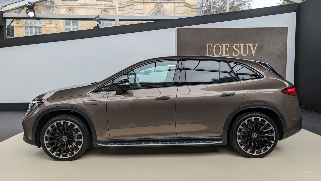 Mercedes-Benz EQE SUV exterior in copper