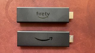 The Amazon Fire TV Stick 4K Max (top) and Fire TV Stick 4K (below)