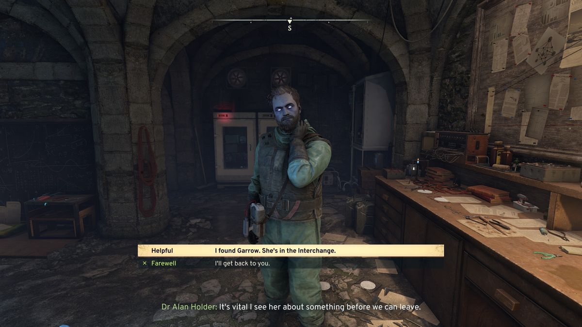 Atomfall endings - Telling Holder about Garrow