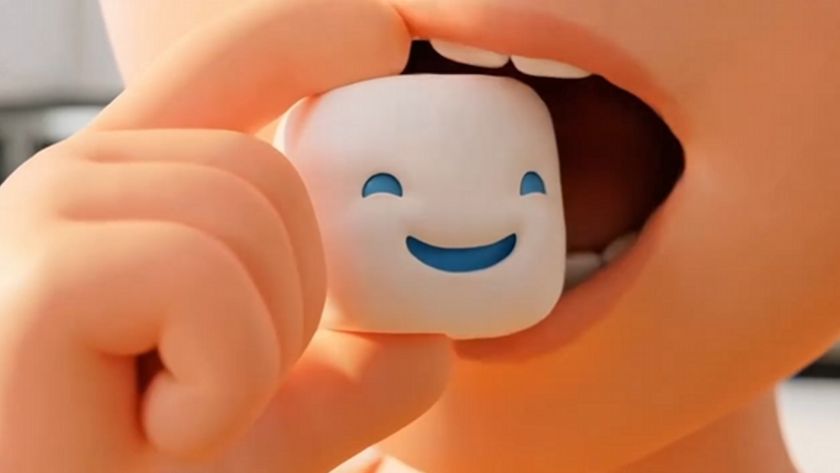 Image from Jet-Puffed marshmallow animated advert showing marshmallow characters being eaten