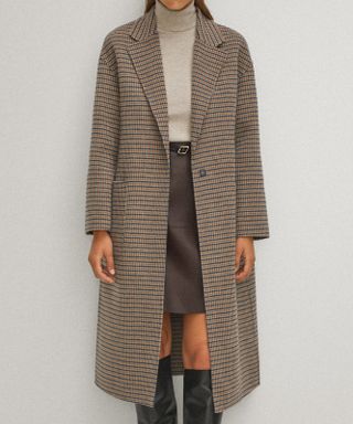 Handcrafted checked wool coat, £249, Massimo Dutti