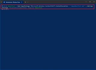 PowerShell reset Windows 10 Security app