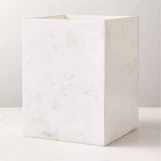 Nexus White Marble Wastebasket