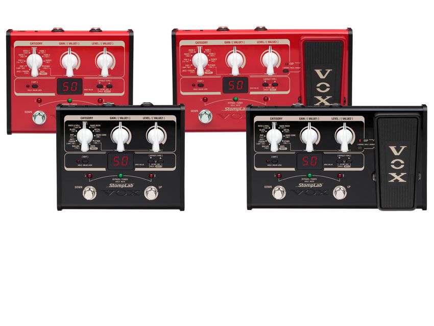 There are four models in total: the guitar-focussed StompLab IG and IIG (black) and the IB and IIB (red) for bassists.