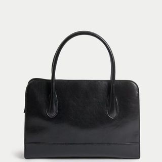 M&S black Faux Leather Briefcase Bag