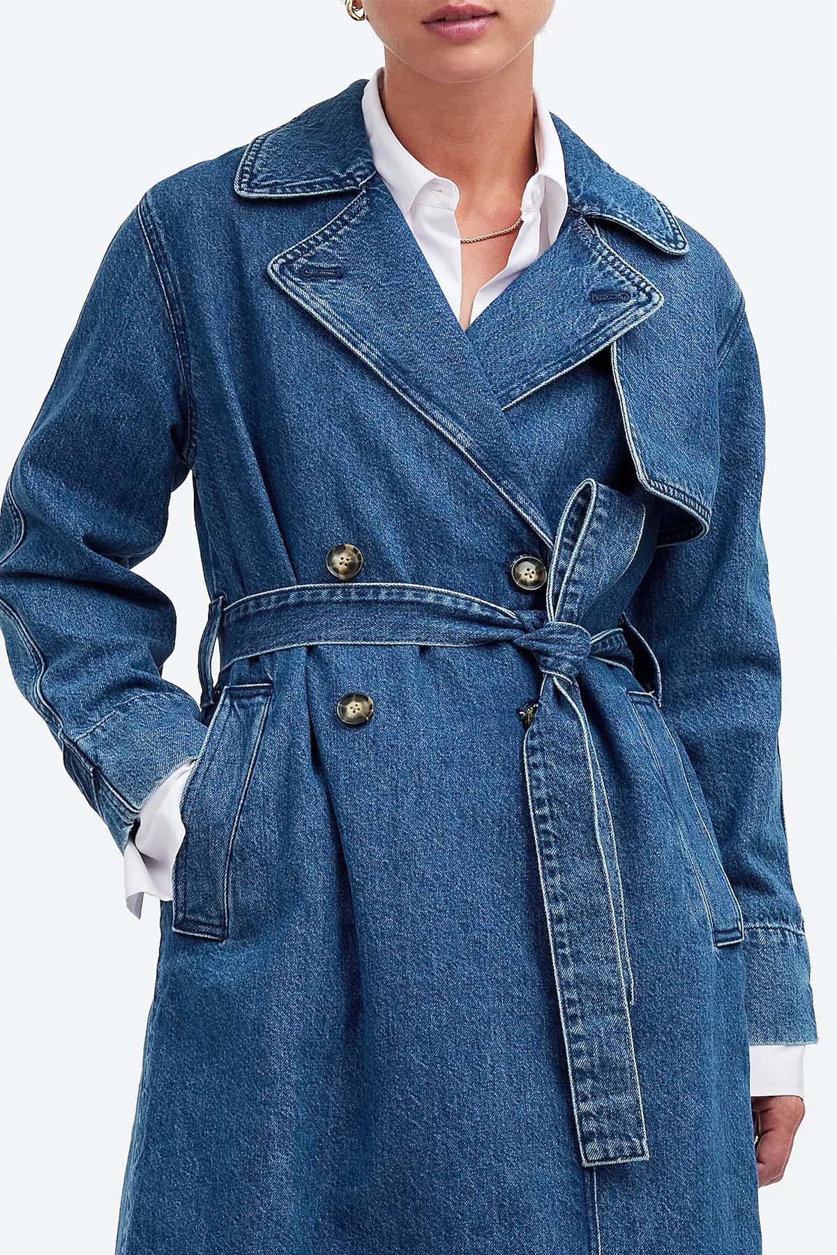 Casaco impermeável Madewell Denim trespassado em Ravenwood Wash