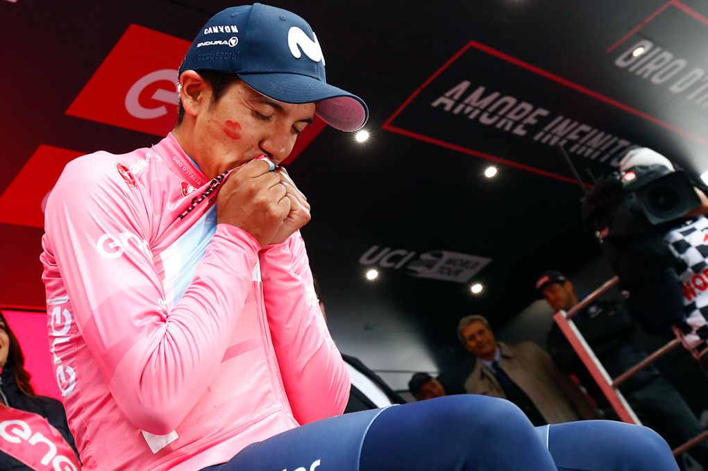 Richard Carapaz cherishes pink after stage 14 at the Giro