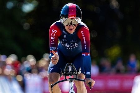 Picture by Alex WhiteheadSWpixcom 23052022 British Cycling National Road Championships The Crichton Dumfries Scotland Ethan Hayter of INEOS Grenadiers wins Gold in the Elite Mens Time Trial