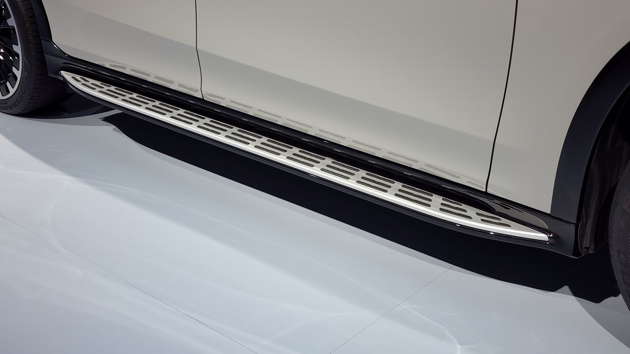 Close-up of step for passengers to get into the car