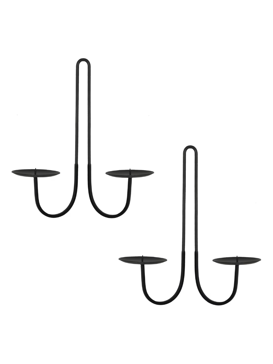 Double-Armed Iron Candle Sconces., Set of 2 