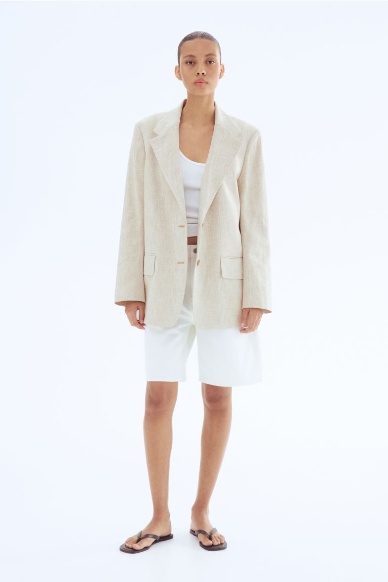Linen-Blend Blazer
