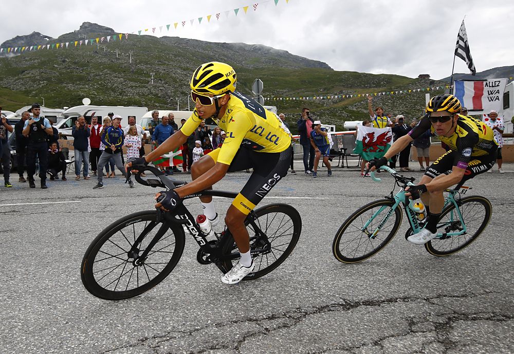Egan Bernal (Team Ineos) racing stage 20 at the Tour de France