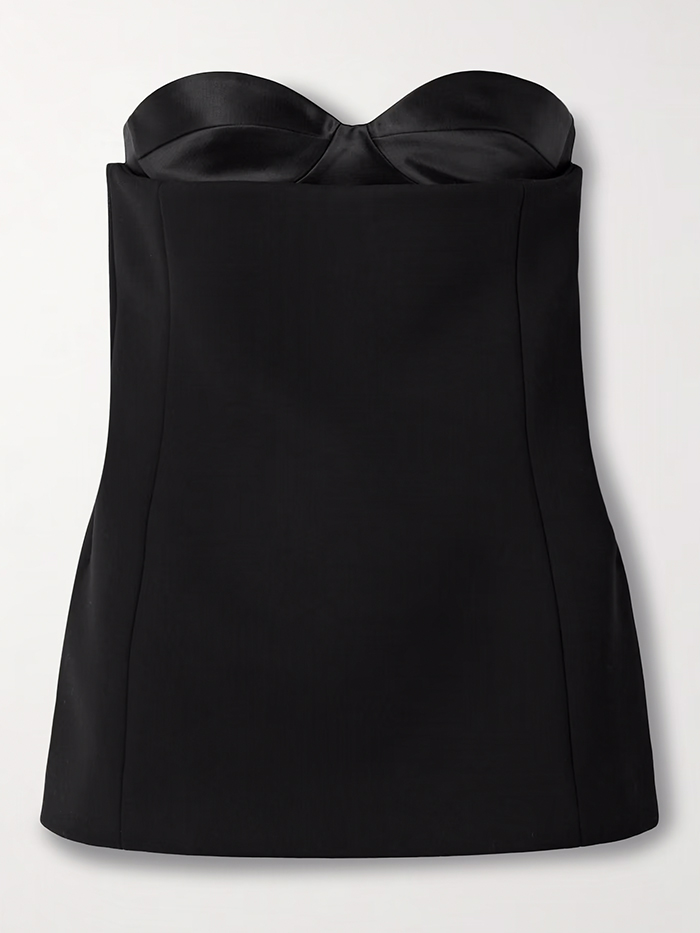 KHAITE, Ayla Strapless Crepe and Satin Bustier Top