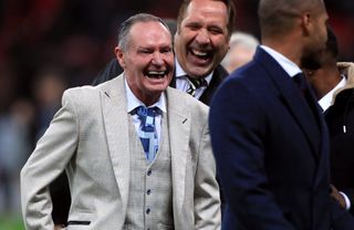 Paul Gascoigne (left) was enjoying himself at Wembley