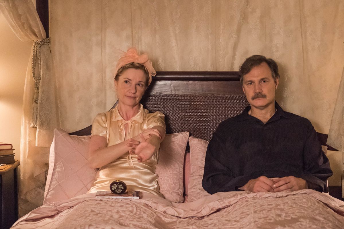 The Singapore: Grip: Jane Horrocks and David Morrissey as the Blacketts before the war kicks off.