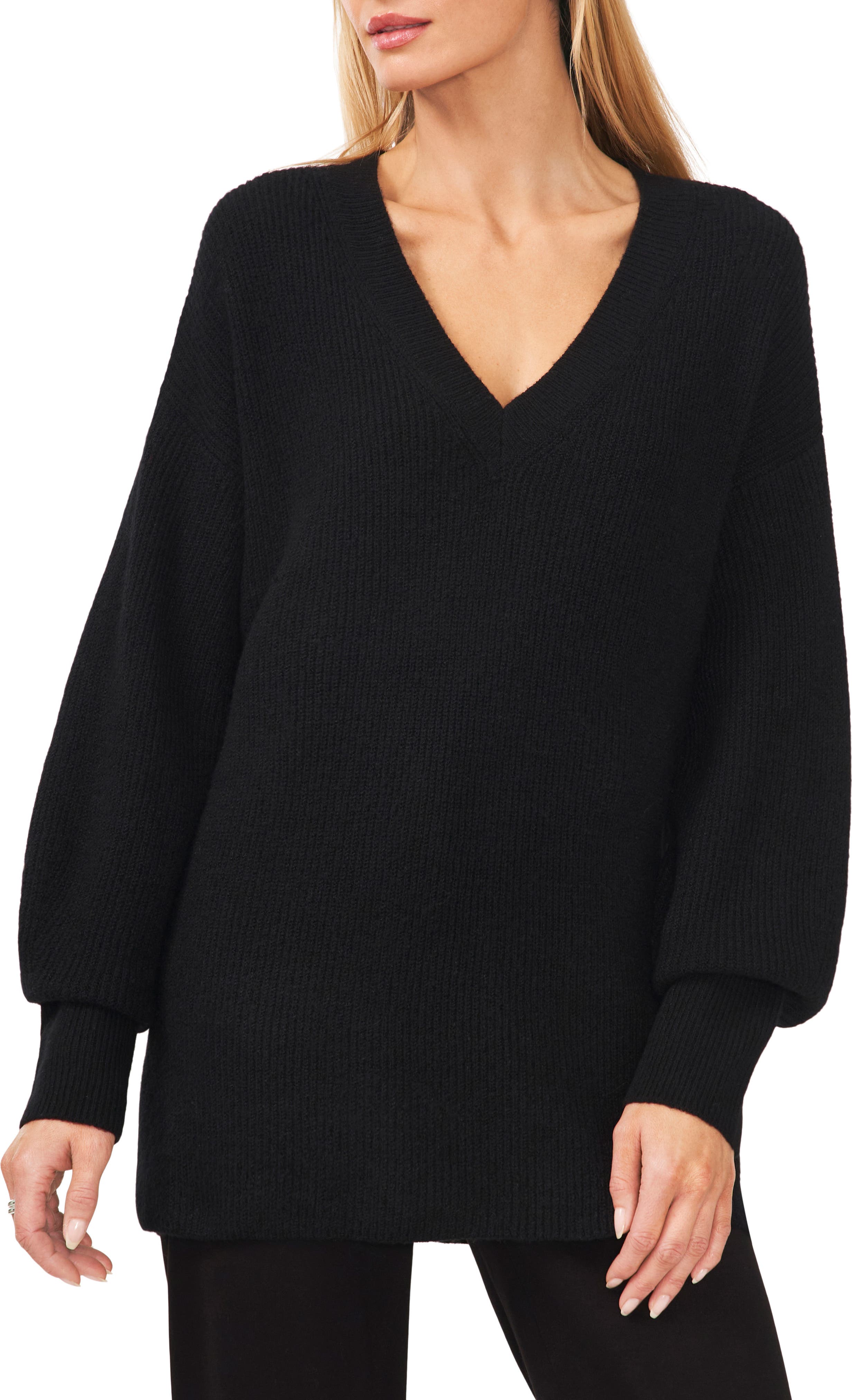 V-Neck Tunic Sweater