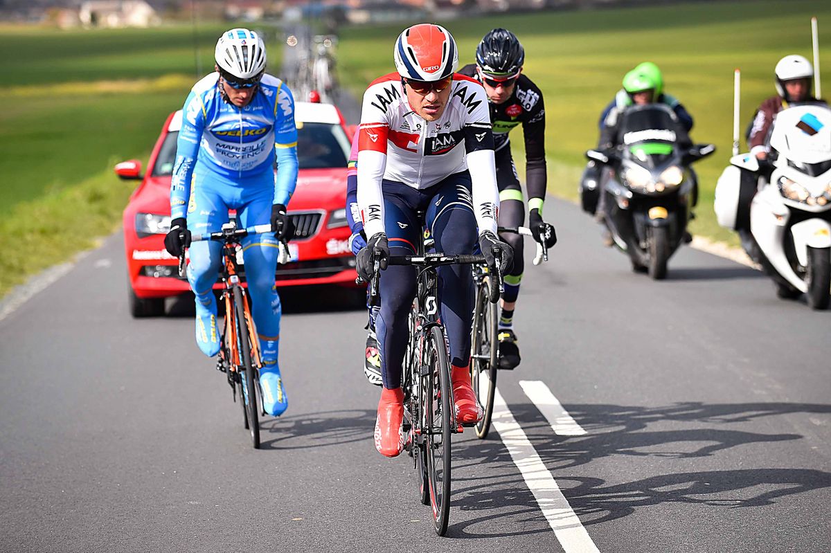 Matthias Br&auml;ndle (IAM Cycling) leads the breakaway
