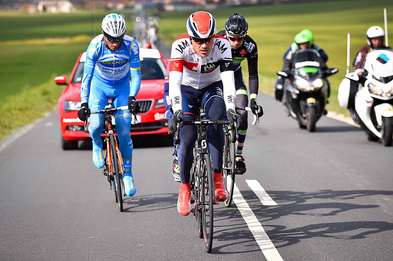 Matthias Br&auml;ndle (IAM Cycling) leads the breakaway