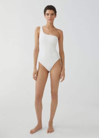 Asymmetrical textured swimsuit - Women