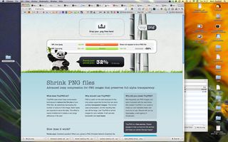 TinyPNG offers smart lossy compression of PNGs, also making them play happily with IE6. Bonus!