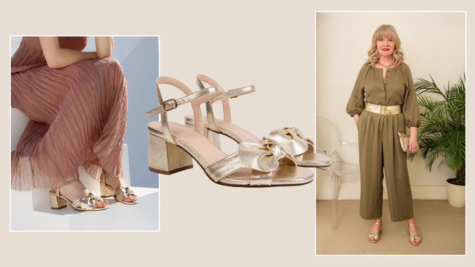 Air &amp; Grace Dancing Queen Sandals worn by model and Julie Player
