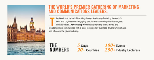 Advertising Week Europe takes place over five days in March