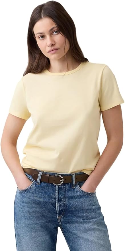 GAP, Gap Womens Favorite Crewneck Tee T-Shirt Light Yellow S