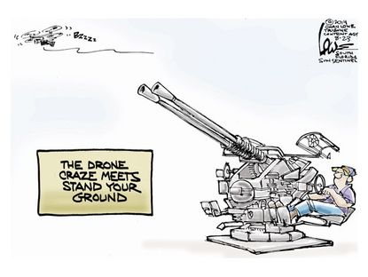 Editorial cartoon drones