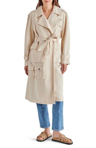 Sunday Cargo Pocket Cotton Trench Coat