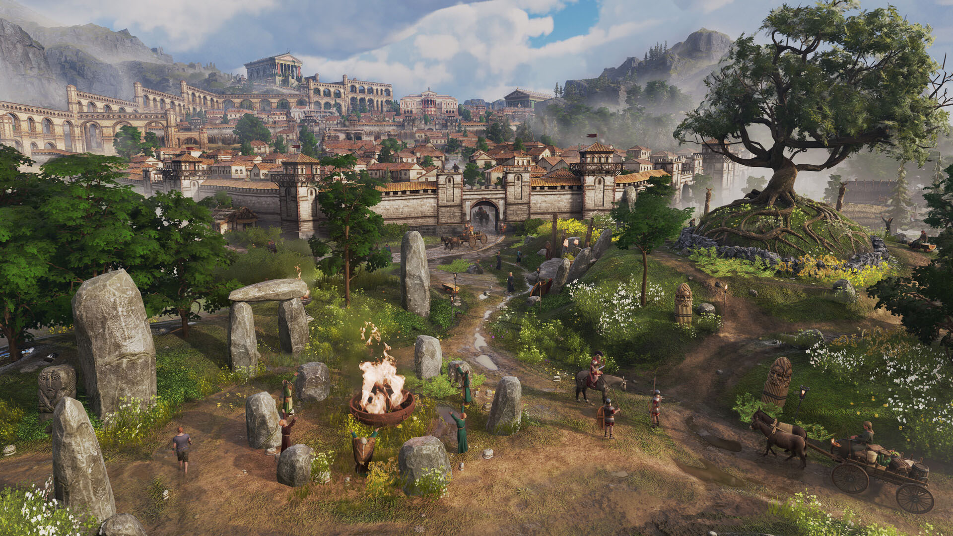 A ritual stone site outside of a city in Anno 177: Pax Romana