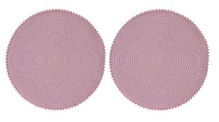 pink colour round mats