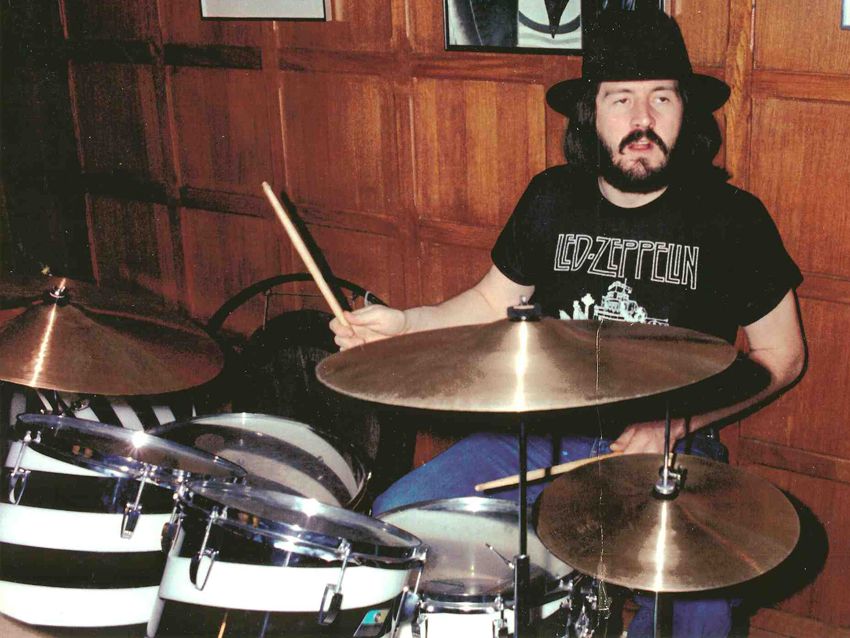 The late John Bonham with the Ludwig Vistalite